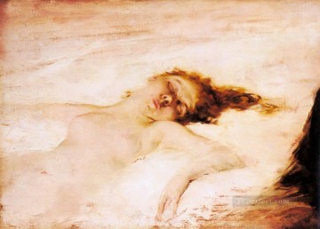 Reclinada Pintura - Una mujer desnuda yacente Eduardo León Garrido